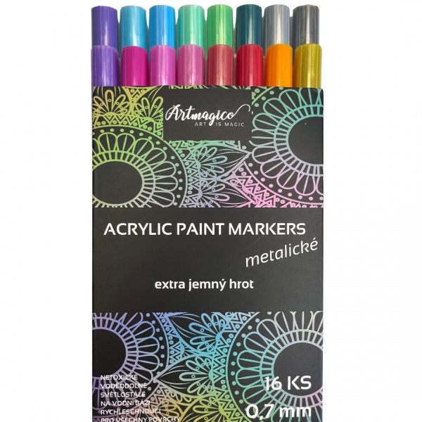 Artmagico akrylový popisovač s Extra jemným hrotem METALICKÉ | 80319 Artmagico