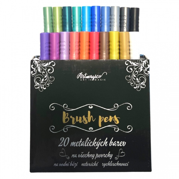 Artmagico Brush pens 20 ks metalické odstíny | 80340 Artmagico