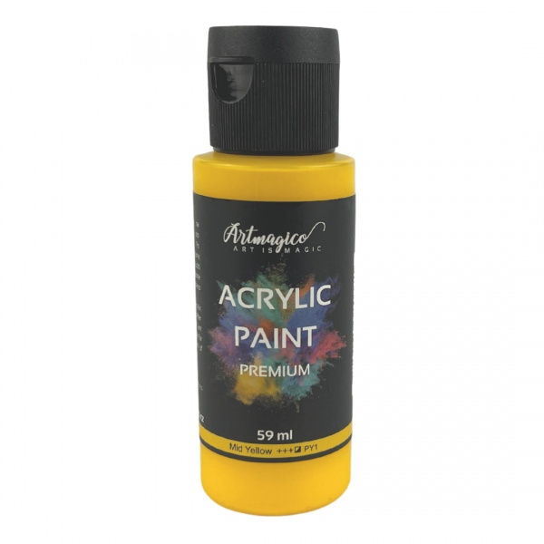 Artmagico - akrylové barvy Premium 59 ml Barva: Mid Yellow Artmagico