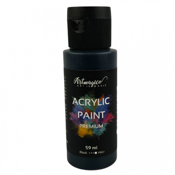 Artmagico - akrylové barvy Premium 59 ml Barva: Black Artmagico