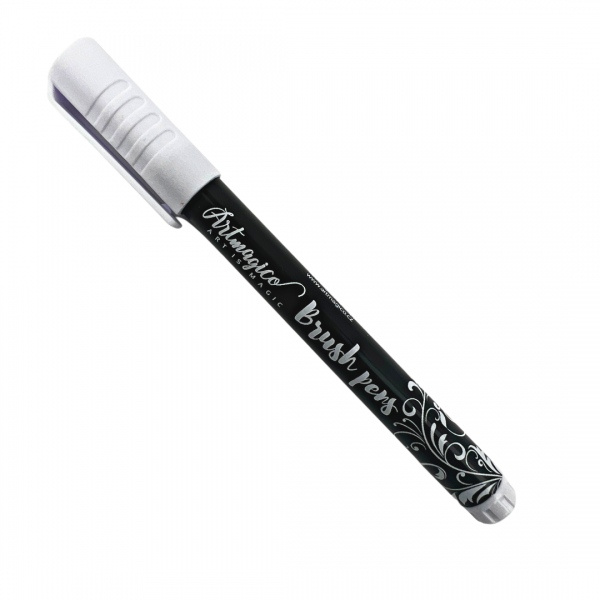 Artmagico Brush pens fixy akrylové Brush peny barvy: White Artmagico