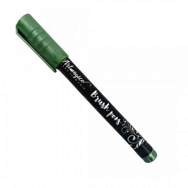 Artmagico Brush pens fixy akrylové Brush peny barvy: Metallic Green Artmagico
