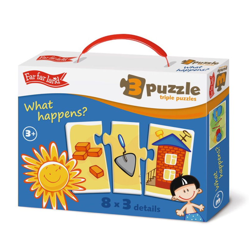 Far Far Land Puzzle činnosti trojice 8 obrázků