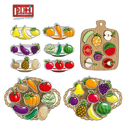 PEXI Velcro skládačky Ovoce a Zelenina Fruits and Vegetables