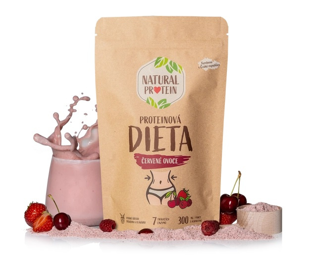 Natural Protein Proteinová dieta- červené ovoce, 350g