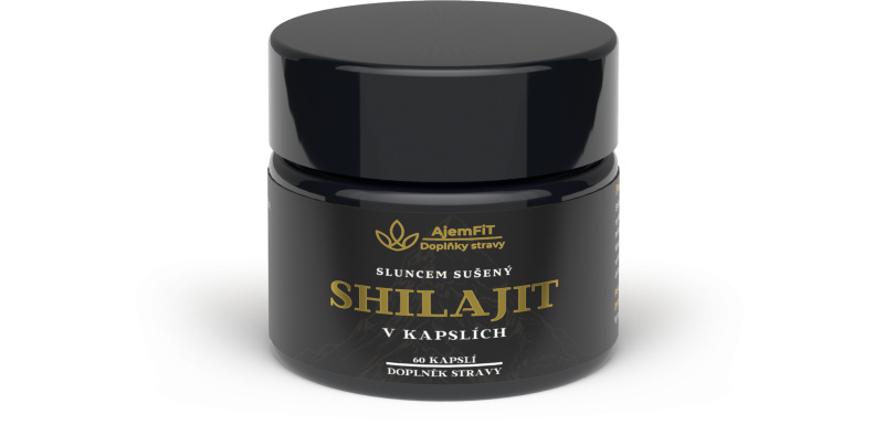100% ČISTÝ SHILAJIT (Sluncem Sušený) - 60 kapslí (Himaláje) | AjemFIT AJEM16