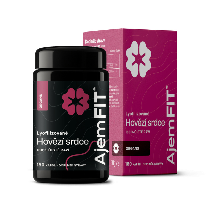 100% ČISTÉ HOVĚZÍ SRDCE (Lyofilizované) - 180 kapslí | AjemFiT AJEM17