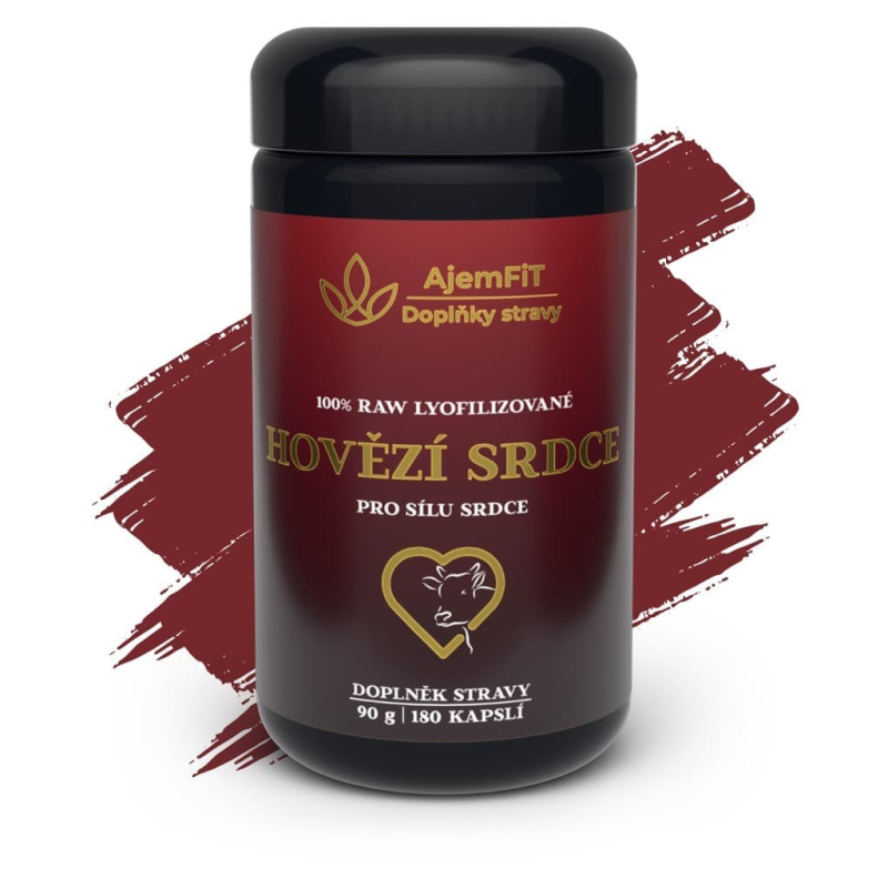 100% ČISTÉ HOVĚZÍ SRDCE (Lyofilizované) - 180 kapslí | AjemFiT AJEM17