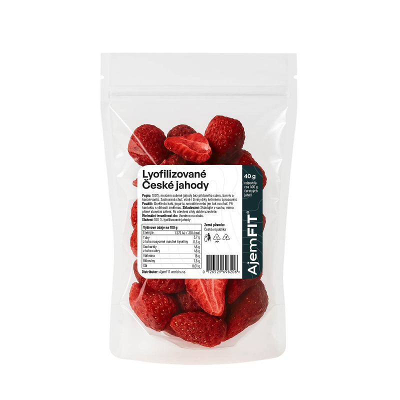 RAW Lyofilizované Jahody (České) - 40g | AjemFIT