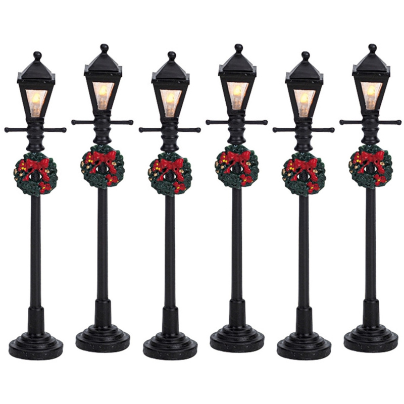 Lemax Vánoční dekorace plynové pouliční lampy 6dílná