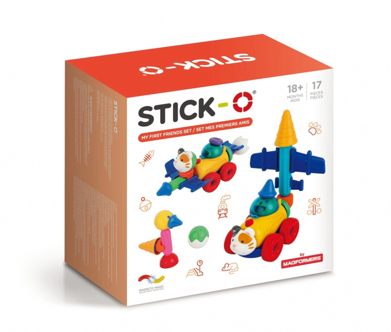 Stick-o magnetické cihly Sada s přáteli 17 kusů