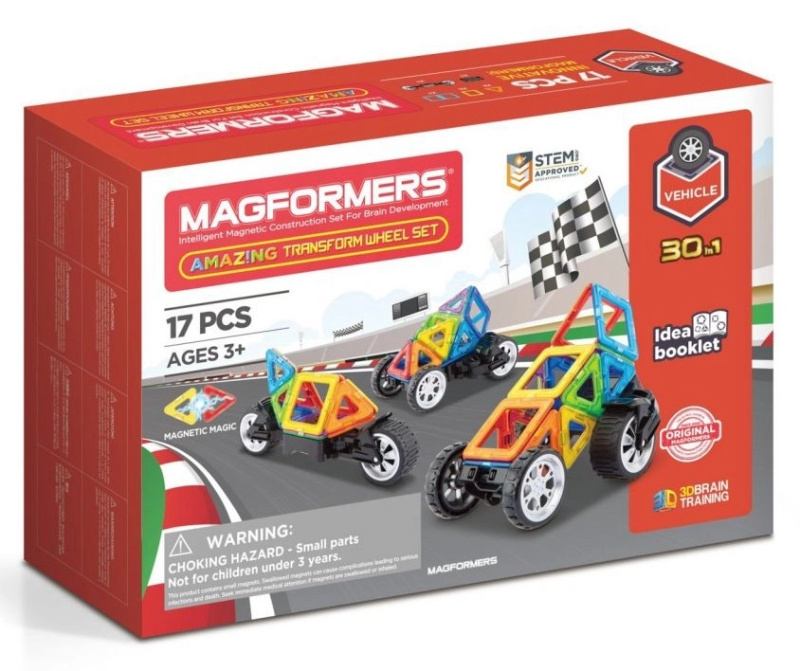 Magnetická stavebnice MAGFORMERS Transform Wheel Buggy, 17 dílků