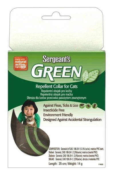 SERGEANT´S Green repelentní obojek pro kočky 35 cm 1 kus