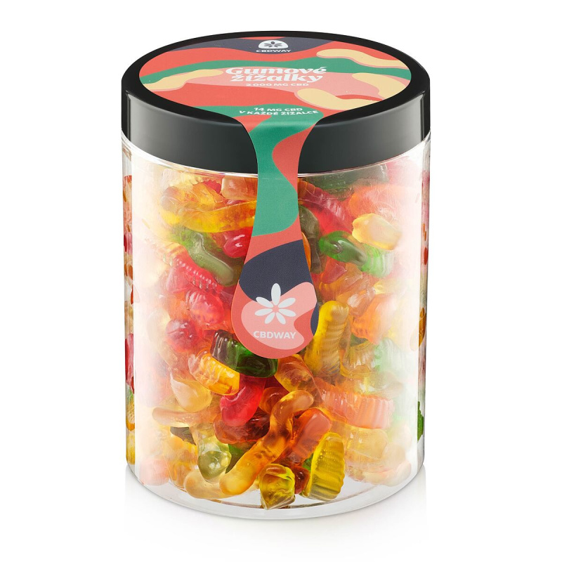 CBD Gumové žížalky obsah cbd 2000 mg hmotnost 800 g