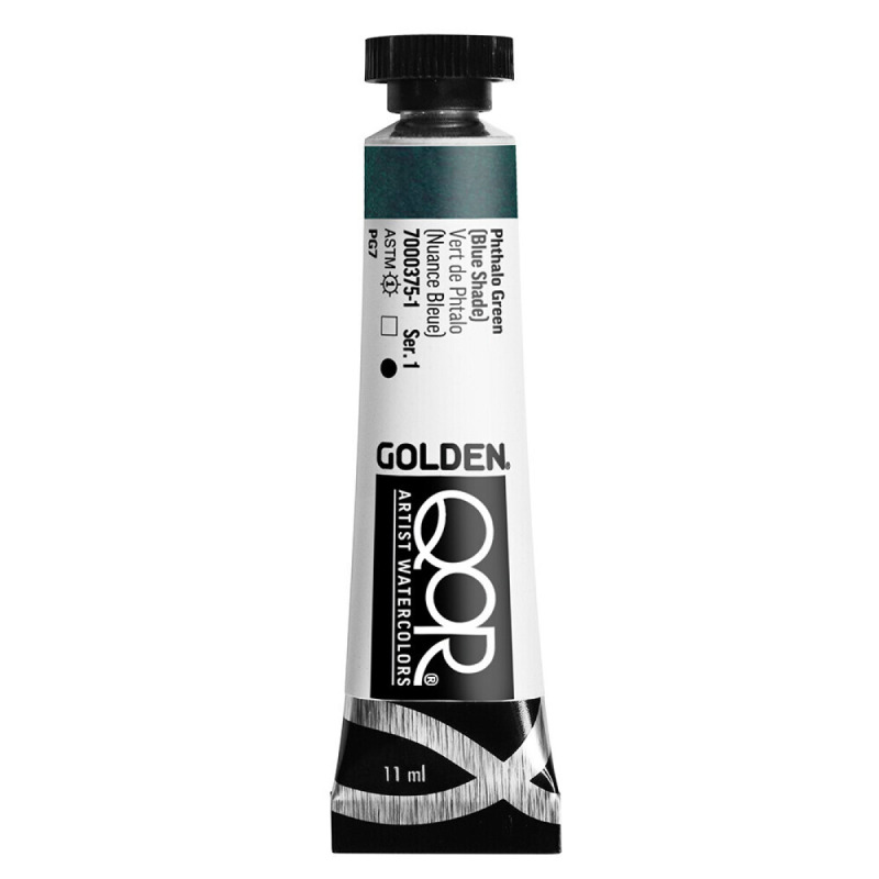 Akvarelová barva QoR 11ml – 375 Phthalo Green (Blue Shade)