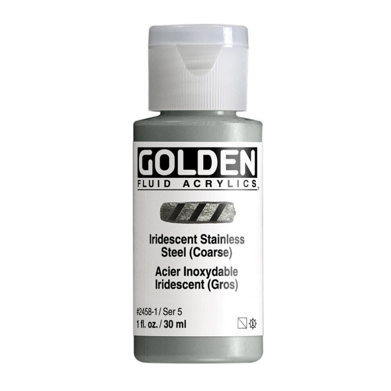 Akryl Golden Fluid 30ml – 2458 Iridescent Stainless Steel (Coarse)