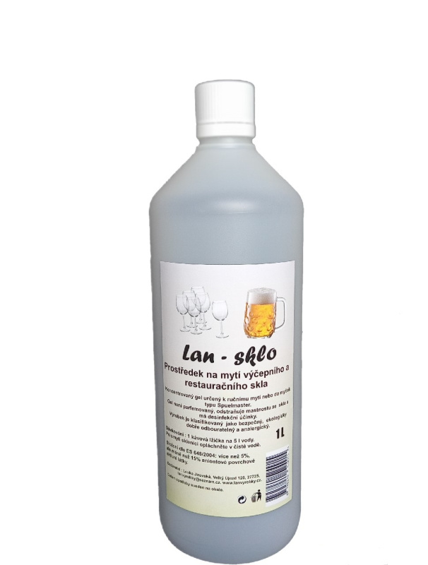 Lan - sklo Lan - sklo, prostředek na mytí výčepního a restauračního skla 1 L