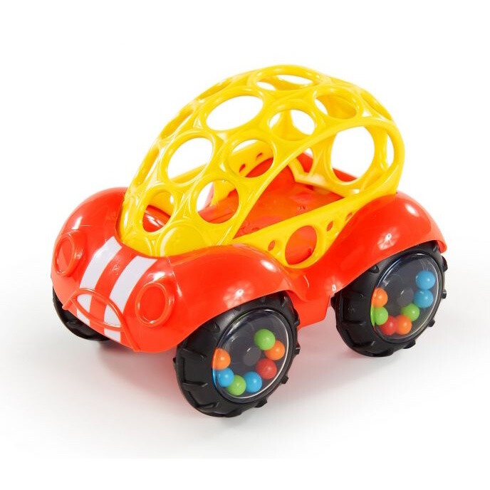 OBALL Autíčko rattle&roll červené 3m+
