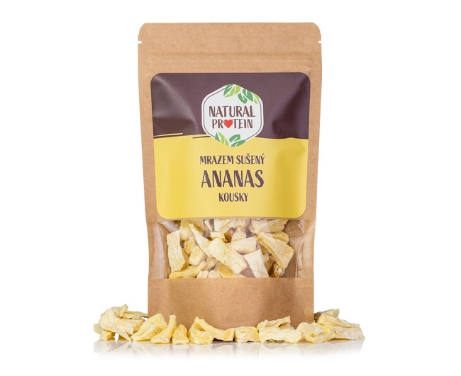 Natural Protein Mrazem sušený ananas-kousky, 45g