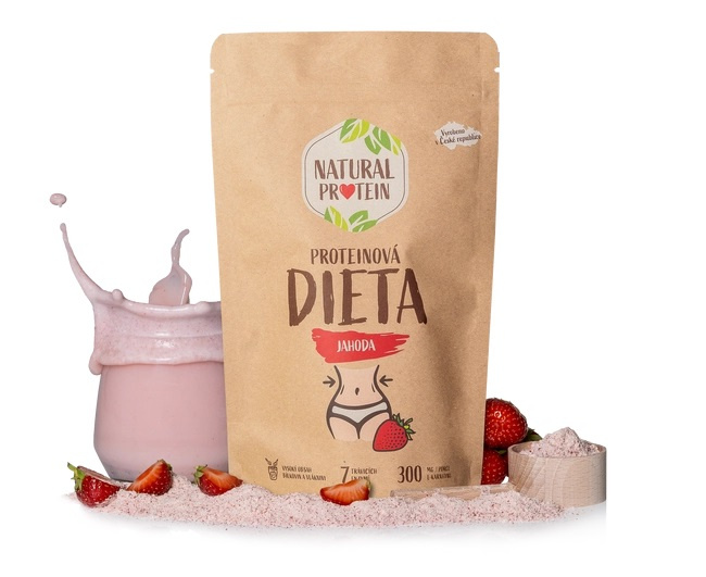 Natural Protein Proteinová dieta - jahoda, Natural Protein, 350g