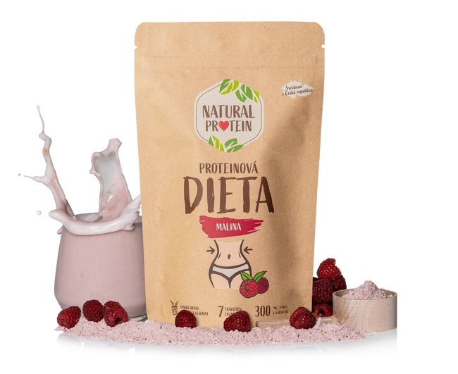 Natural Protein Proteinová dieta- malina, 350g