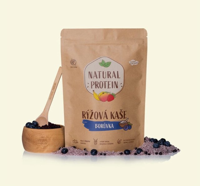 Natural Protein Proteinová rýžová kaše - borůvka, 480g