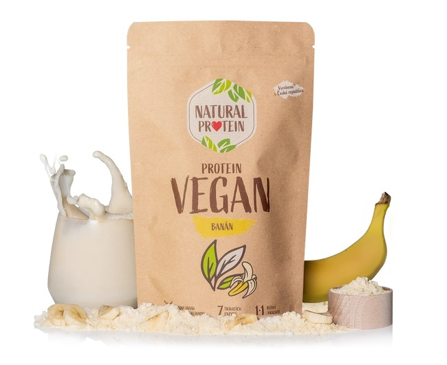 Natural Protein Veganský protein - Banán, 350g