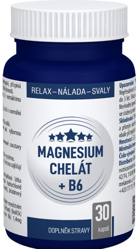 Clinical Magnesium chelát + B6 30 kapslí