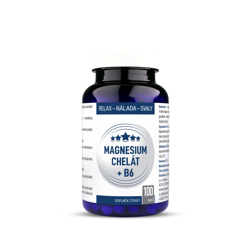 Clinical Magnesium chelát + B6 100 kapslí