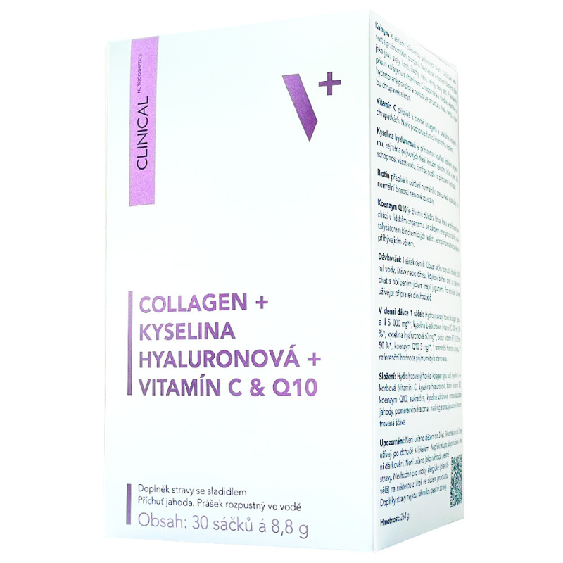 Clinical Collagen + kyselina Hyaluronová + vitamin C & Q10 30 sáčků