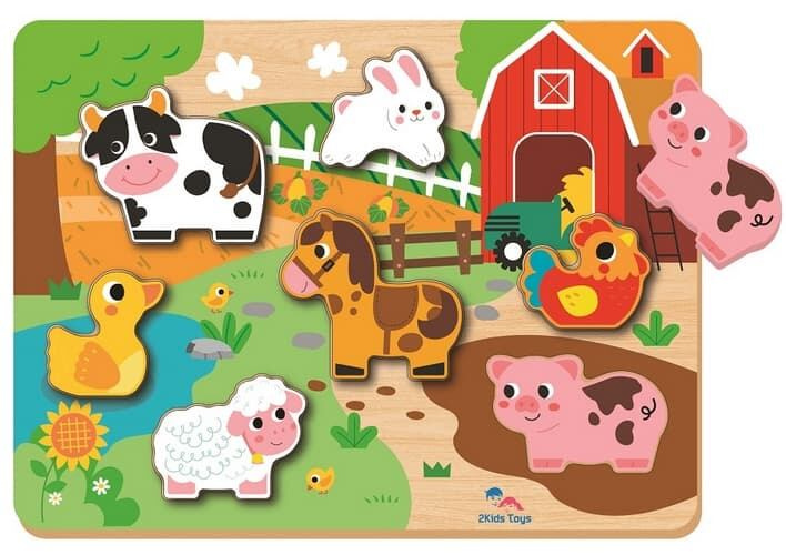 Vkládací puzzle Farma pro děti od 2Kids Toys