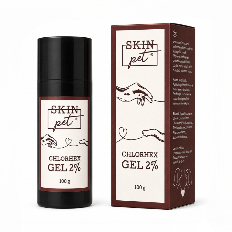 SkinPET Chlorhex Gel 2% k ošetření kůže pro psy a kočky 100 g