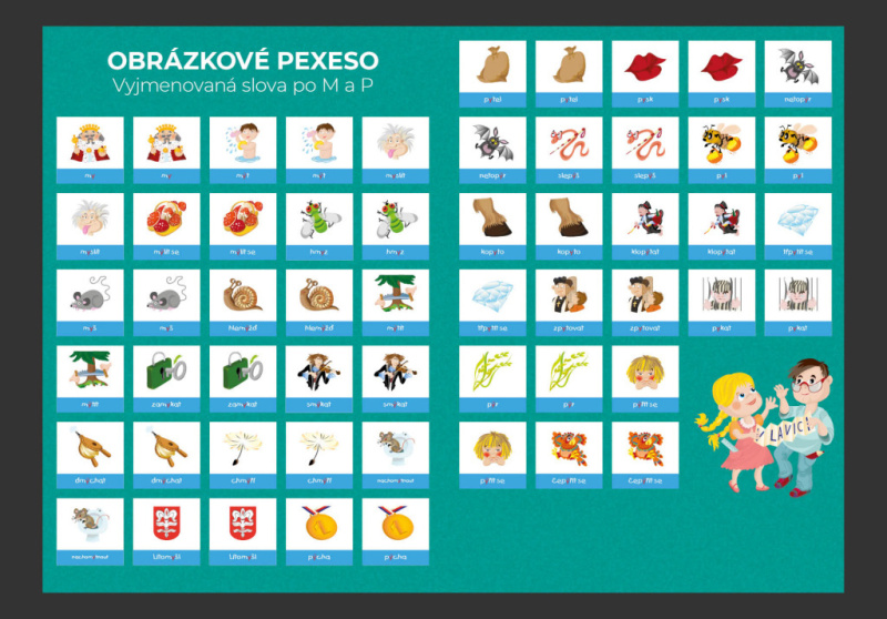 Pexeso - Vyjmenovaná slova M + P
