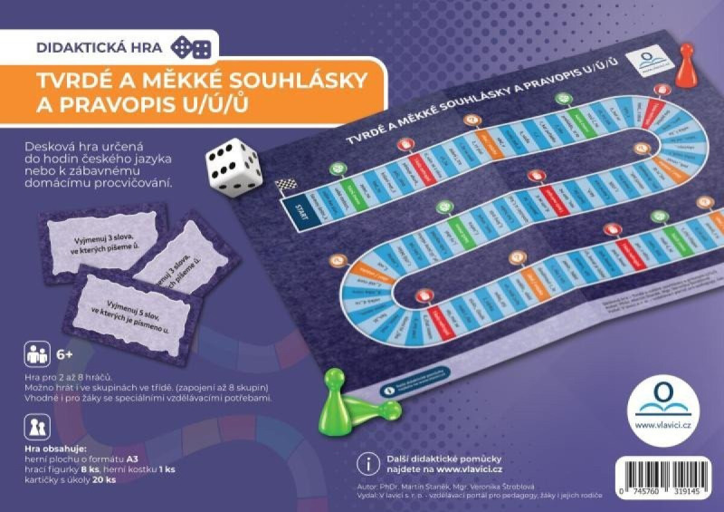Desková didaktická hra Tvrdé a měkké souhlásky a pravopis u/ú/ů