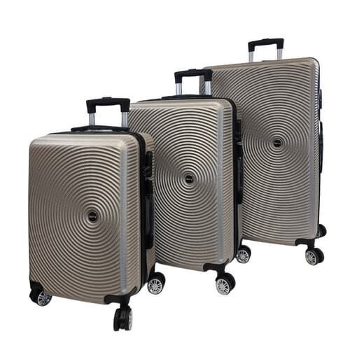 Bavy Cestovní kufr skořepinový Gold beige - set 3 ks