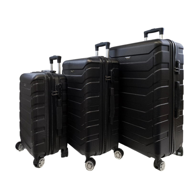Bavy Cestovní kufr skořepinový Black - set 3 ks
