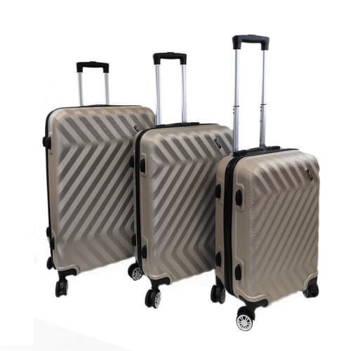 Bavy Cestovní kufr skořepinový Gold beige - set 3 ks