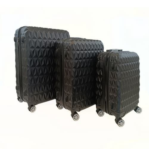 Bavy Cestovní kufr skořepinový Black - set 3 ks