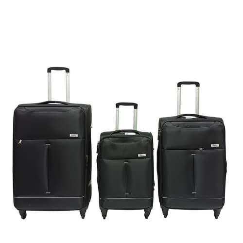 Bavy Cestovní kufr látkový Black - set 3 ks