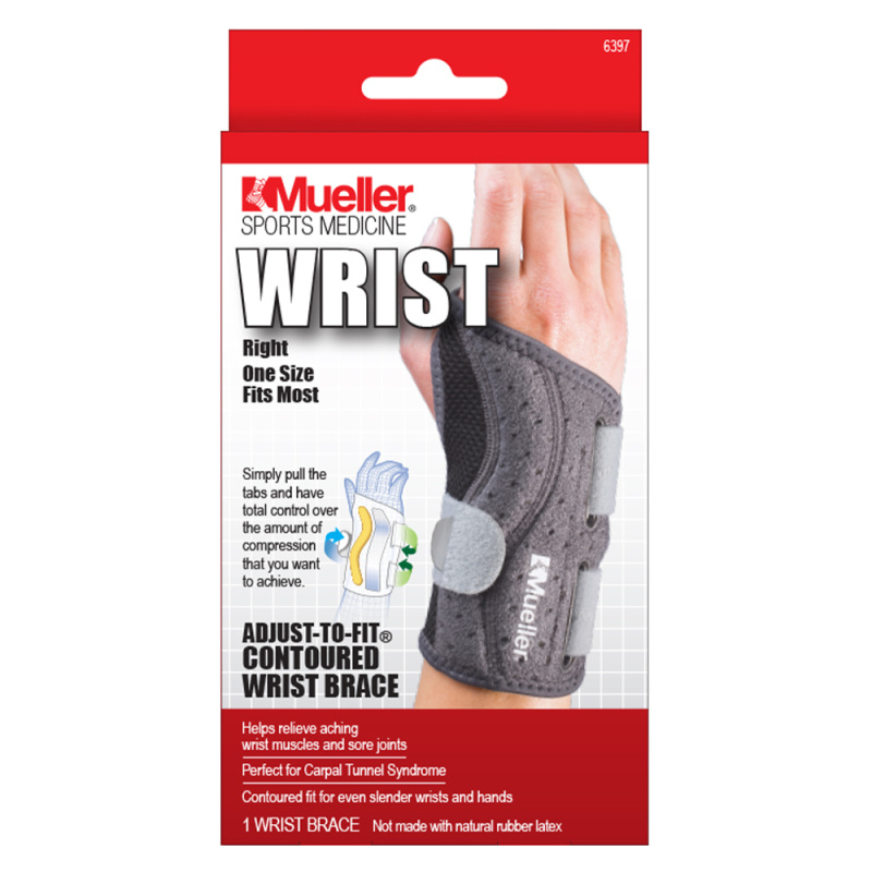 MUELLER Adjust-to-fit Wrist Brace Ortéza na pravé zápěstí 1 kus