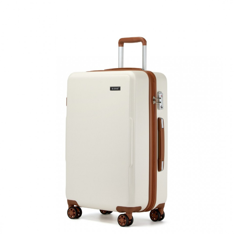 Kono 2494 Kufr spinner 65cm Krémová ABS/Polykarbonát