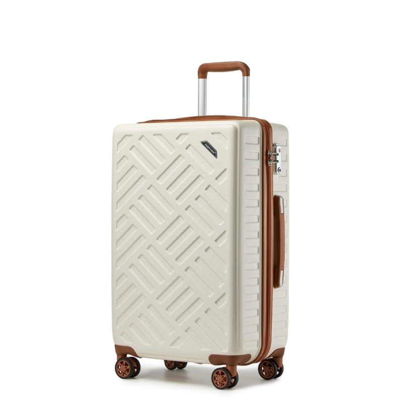 Kono 2495 Kufr Spinner 65cm Krémový ABS/Polykarbonát