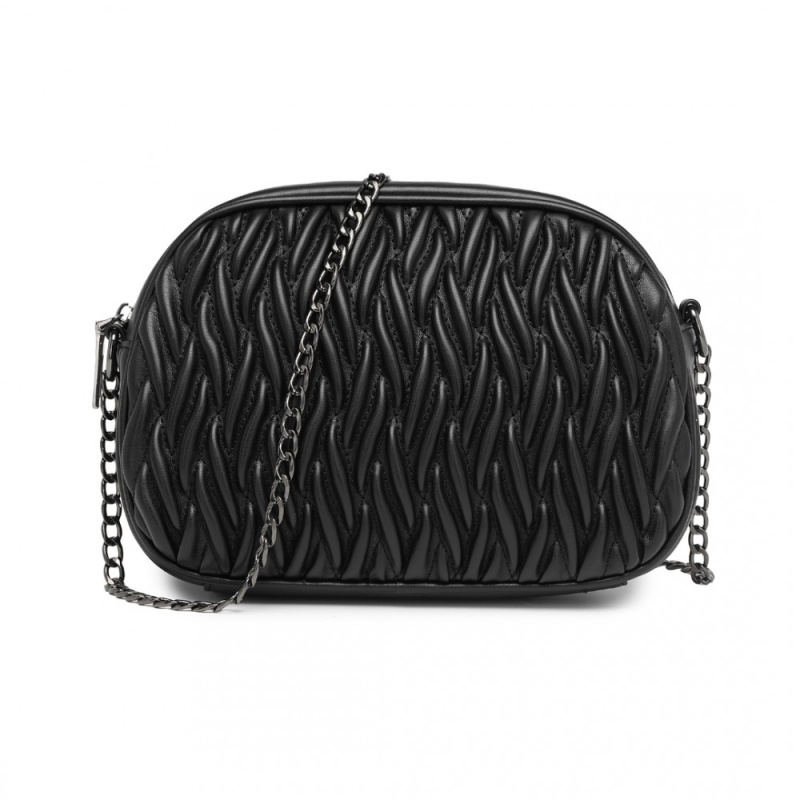 Dámská prošívaná crossbody kabelka Miss Lulu - černá