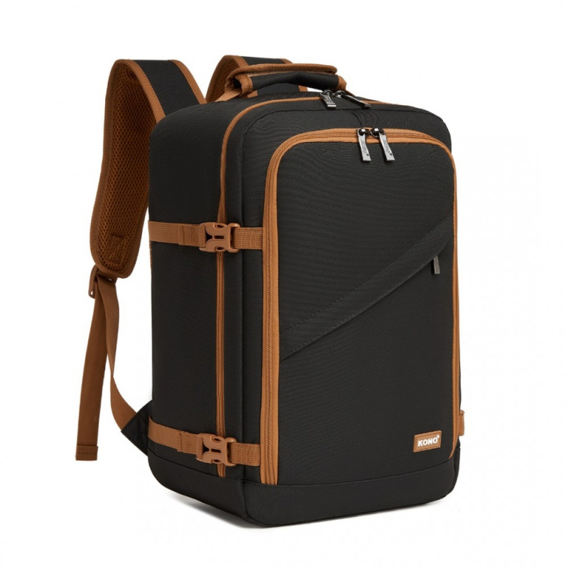 KONO 2531S Batoh na notebook 15.6" Černá/Hnědá 40cm 20L