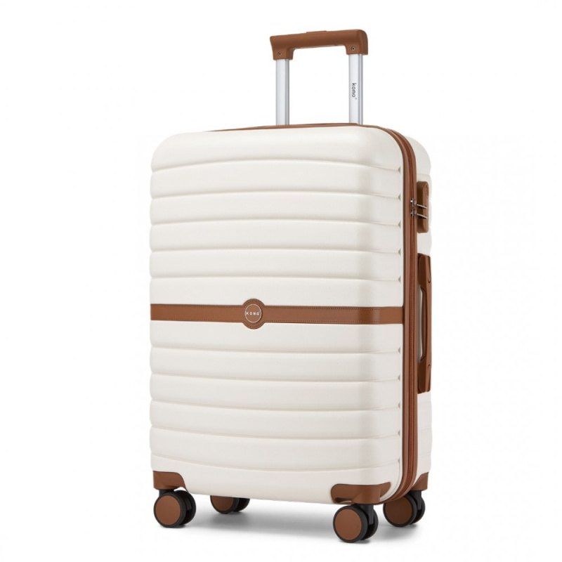 Kono 2592 Kufr spinner 66.5cm Krémová ABS/Polykarbonát