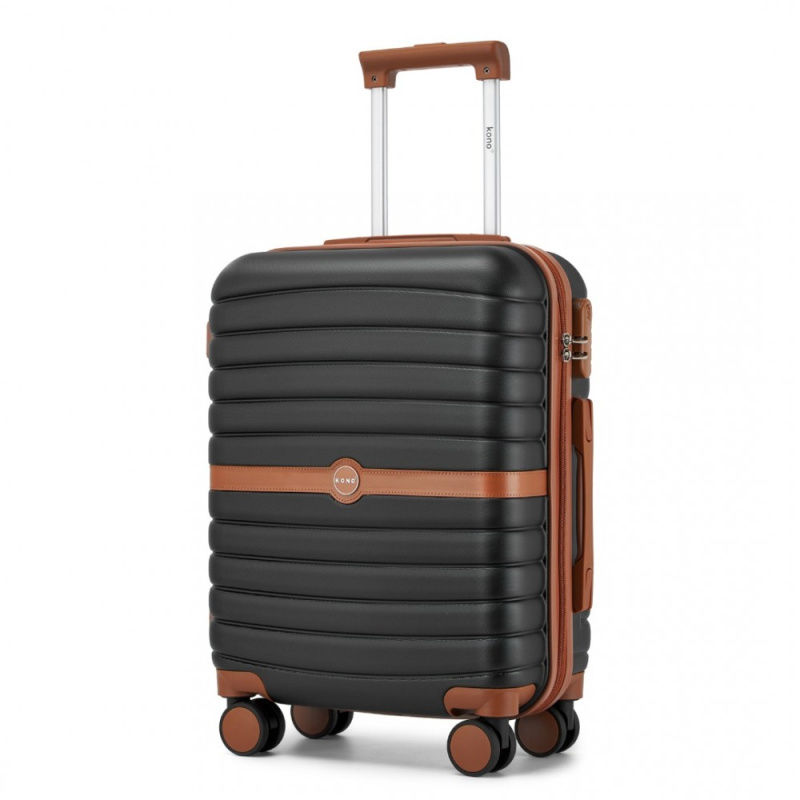 Kono KSK2592 Kufr spinner 55cm Černá ABS/Polykarbonát