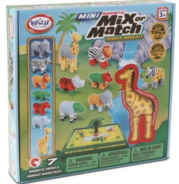 Malblo Magnetic Mini – zvířata z džungle, magnetická stavebnice pro děti