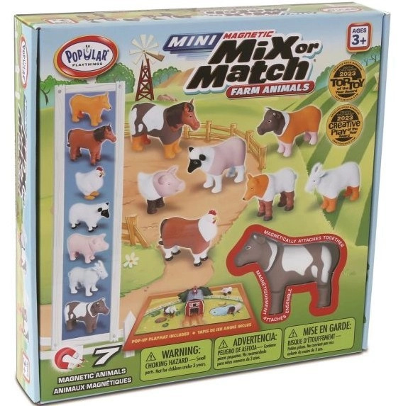 MalBlo Magnetic Mini – zvířátka z farmy, magnetická stavebnice pro děti