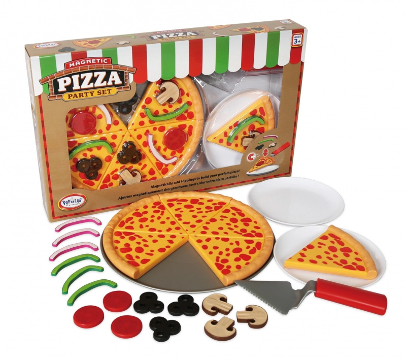 Magnetická pizza MalBlo Magnetic – dětská sada na krájení a zdobení