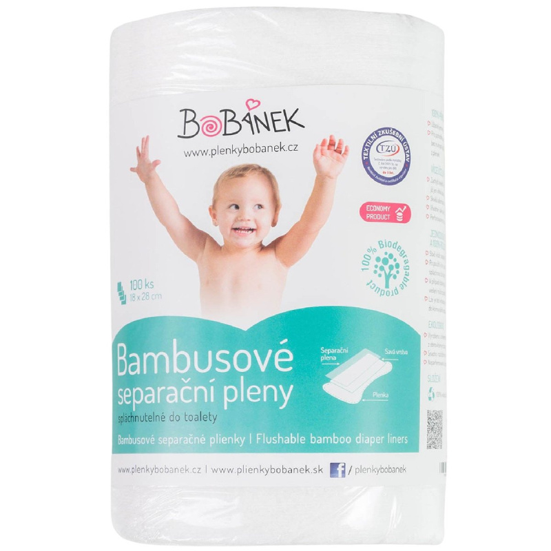 Bobánek Bambusové separační pleny 100ks